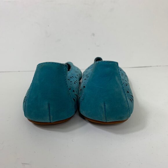 Miz Mooz Parvati Scalloped Laser Cut Ballet Flats Blue Size 10 - Picture 3 of 9